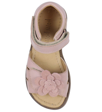 Pom Pom Sandals - Flower - Rose