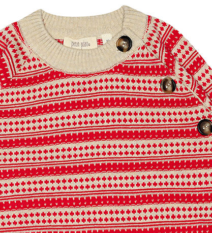 Petit Piao Blouse - Knitted - Light Nordic - Off White/Bright Re
