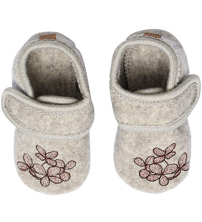 Chaussons Melton - Laine - Beige Melange av. Hortensia