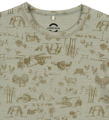 Blouse Mikk-Line - Laine/Bambou - Desert Sage av. Imprimé Blouse Mikk-Line - Laine/Bambou - Desert Sage av. Imprimé