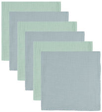 Mininor Muslinfiltar - 70x70 cm - 6-pack - Grey Seal/Willowgreen