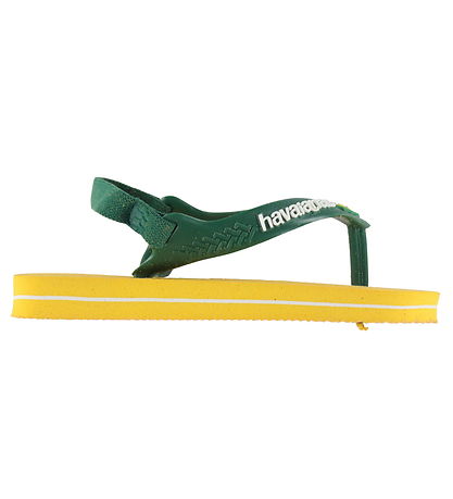 Havaianas Flip Flops - Baby Brasil Logo II - Pop Yellow/Amazon