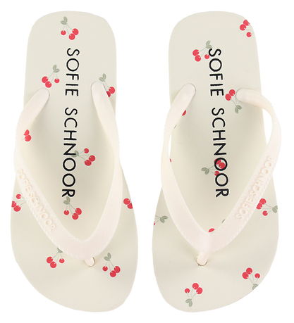 Sofie Schnoor Flip Flops - Off White AOP Cherry Sofie Schnoor Flip Flops - Off White AOP Cherry