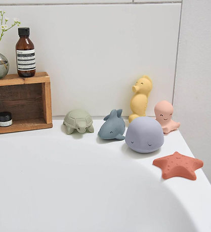 Lässig Bath Toy - Natural Rubber - Whale - Grey