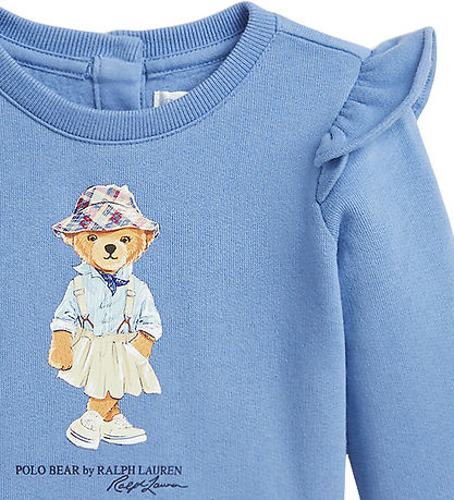Polo Ralph Lauren Sweatshirt - Ljusblå m. Gosedjur/Volanger