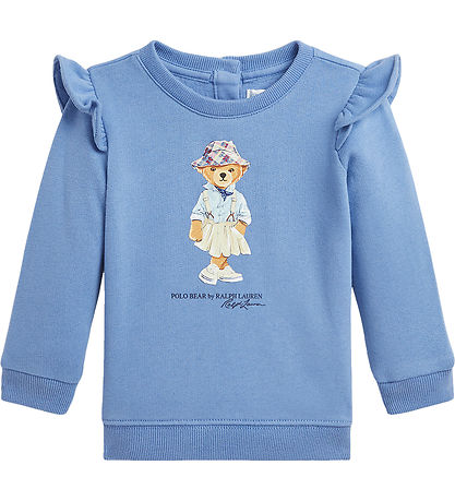 Polo Ralph Lauren Sweatshirt - Ljusblå m. Gosedjur/Volanger