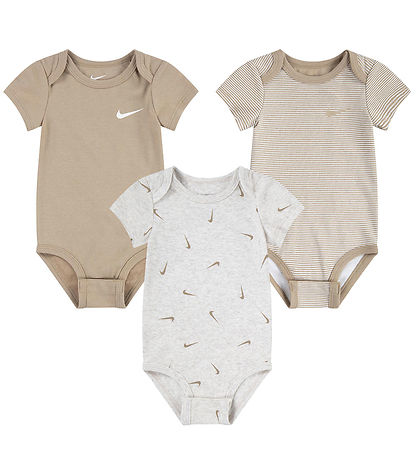Nike Bodysuits k/æ - 3-Pack - Pale Ivory Heather