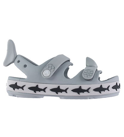 Crocs 샌들 - 크록밴드 크루저 샤크 티셔츠 - 라이트 그레이 Crocs 샌들 - 크록밴드 크루저 샤크 티셔츠 - 라이트 그레이