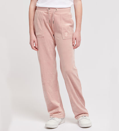Juicy Couture 벨루어 바지 - 토널 - 어도비 로즈