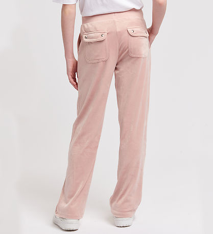 Juicy Couture 벨루어 바지 - 토널 - 어도비 로즈