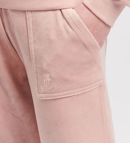Juicy Couture 벨루어 바지 - 토널 - 어도비 로즈