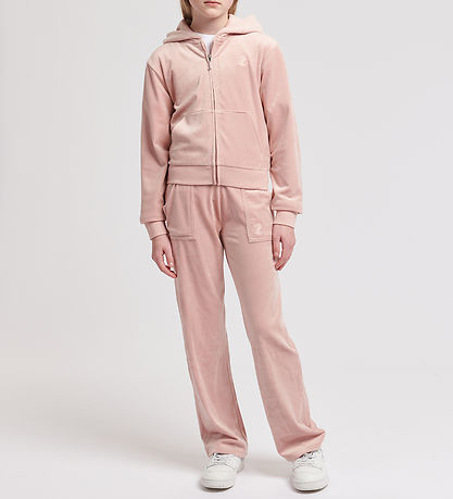 Juicy Couture 벨루어 바지 - 토널 - 어도비 로즈