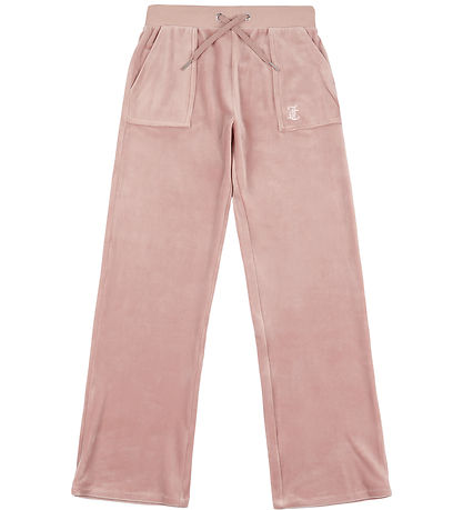 Juicy Couture 벨루어 바지 - 토널 - 어도비 로즈