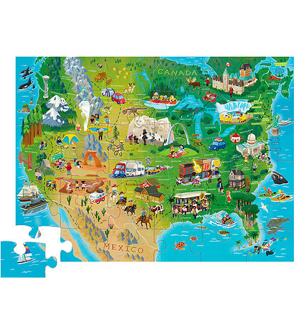 Crocodile Creek Puzzlespiel - 36 Teile - Discover America Map