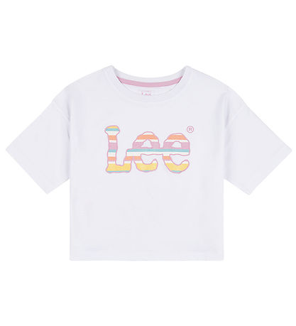 Lee T-paita - Stripe Grafiikka - Bright White