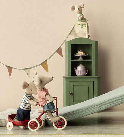 Maileg Poppentoebehoren - Fietskar - Muis - Rood