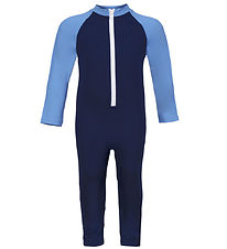 Petit Crabe Coverall Swimsuit - Multicolour - UV50+ - Blue/Cornf
