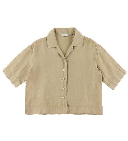 GANT Skyrta - Hör - Boxy - Dry Sandur