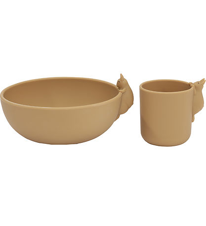 Konges Sløjd Dinner Set - Silicone - 2 Parts - Bunny - Almond