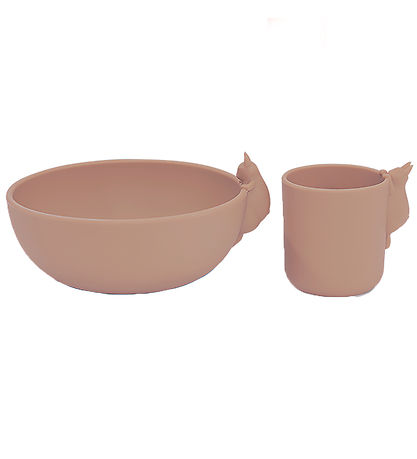 Konges Sløjd Dinner Set - Silicone - 2 Parts - Bunny - Blush Konges Sløjd Dinner Set - Silicone - 2 Parts - Bunny - Blush