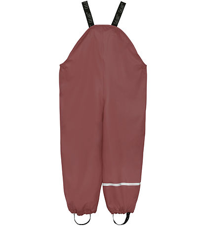 CeLaVi Rain Pants w. Suspenders - Recycled PU - Rose Brown