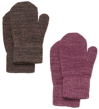 CeLaVi Mittens - Wool/Polyester - 2-Pack - Mellow Mauve w. Glitt CeLaVi Mittens - Wool/Polyester - 2-Pack - Mellow Mauve w. Glitt