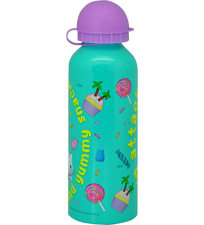 Gabby's Dollhouse Water Bottle - 500 mL - Aluminum - Turquoise/P Gabby's Dollhouse Water Bottle - 500 mL - Aluminum - Turquoise/P