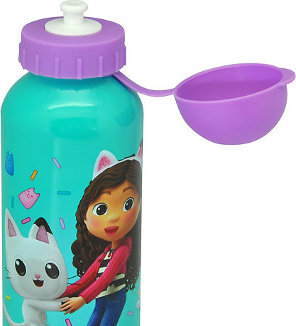 Gabby's Dollhouse Water Bottle - 500 mL - Aluminum - Turquoise/P Gabby's Dollhouse Water Bottle - 500 mL - Aluminum - Turquoise/P
