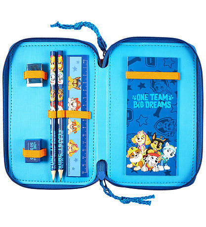 Paw Patrol Pencil Case - Double Decker w. Contents - Blue/Orange Paw Patrol Pencil Case - Double Decker w. Contents - Blue/Orange