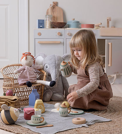 Sebra Play Tea-Set - Wood - Classic+ White/Sage