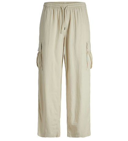 Jack & Jones Trousers - Linen - JpstBill - Cargo - Summer Sand Jack & Jones Trousers - Linen - JpstBill - Cargo - Summer Sand