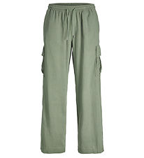 Jack & Jones Trousers - Linen - JpstBill - Cargo - Laurel Wreath