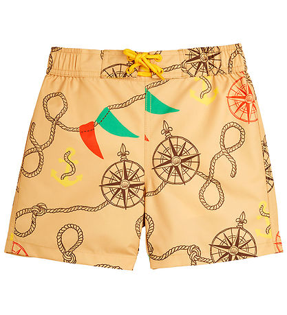Mini Rodini Swim Shorts - Nautical - Aop Beige Mini Rodini Swim Shorts - Nautical - Aop Beige