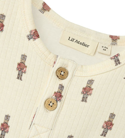 Lil' Atelier Bodysuit k/æ - Rib - NbmGio - Turtledove w. Tin Sol