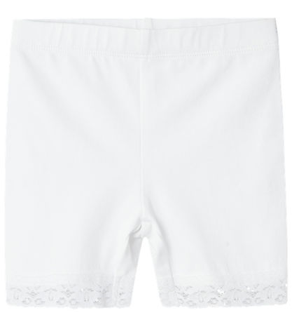 Name It Bicycle Shorts - NmfVista - Bright White w. Lace