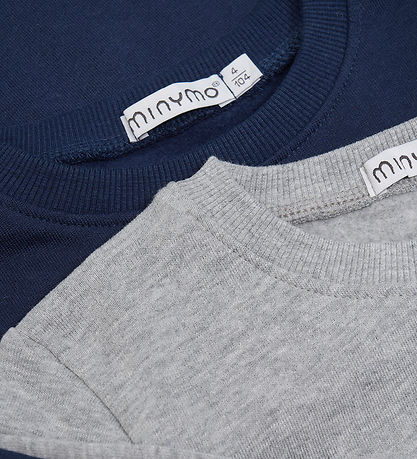 Minymo Sweatshirt - 2er-Pack - Graumeliert