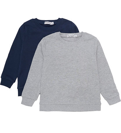 Minymo Sweatshirt - 2-pack - Grijsmelange Minymo Sweatshirt - 2-pack - Grijsmelange
