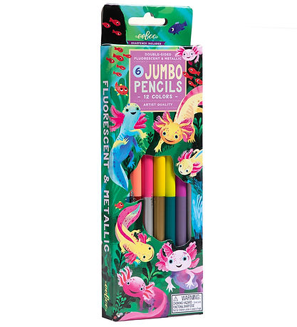 Eeboo Colouring Pencils - 6 pcs - Jumbo - Axolotl Eeboo Colouring Pencils - 6 pcs - Jumbo - Axolotl