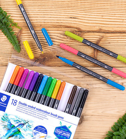 Staedtler Tússlitir - 18 Stk. - Double-enda vatnslitaburstapenni