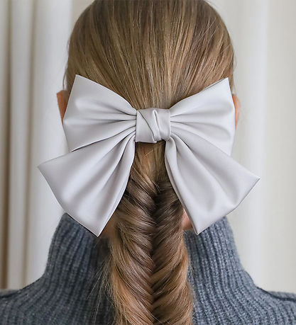 By Stær Bow Hair Clip - Julia - 14 cm - Grey