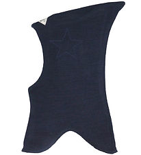 Racing Kids Balaclava - Wool/Cotton - 2-layer - Navy w. Star