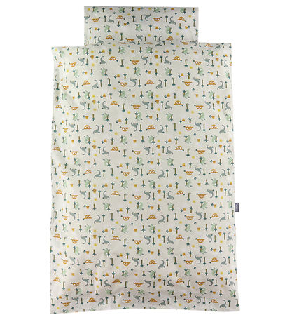 Nørgaard Madsens Bedding - Adult - White/Green w. Dinosaur Nørgaard Madsens Bedding - Adult - White/Green w. Dinosaur
