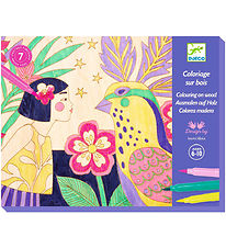 Set de Création Djeco - Page à colorier sur Bois - Sweet Filles Set de Création Djeco - Page à colorier sur Bois - Sweet Filles