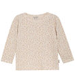 Minymo Blouse - Rib - Pink Champagne w. Flowers Minymo Blouse - Rib - Pink Champagne w. Flowers