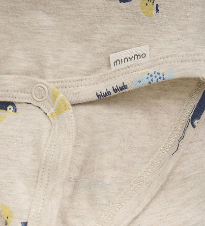 Minymo Romper k/æ - Light Beige Melange m. Zeilboten