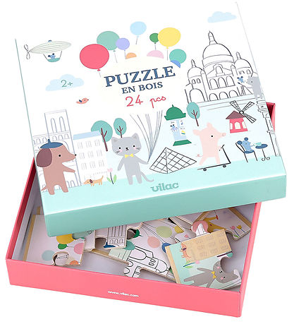 Vilac WoodJigsaw Puzzle - 24 Bricks - Paris Vilac WoodJigsaw Puzzle - 24 Bricks - Paris