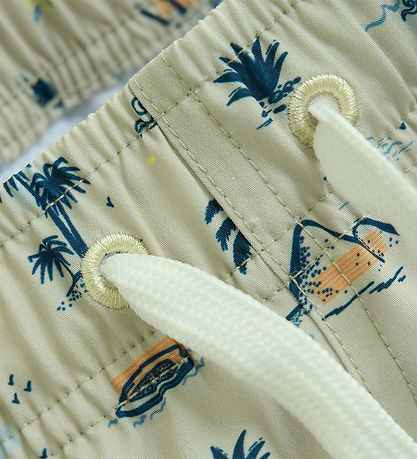 Color Kids Swim Shorts - Tidal Foam w. Beach theme