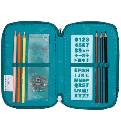 Beckmann Pencil Case w. Content - Jungle Game - Green Beckmann Pencil Case w. Content - Jungle Game - Green