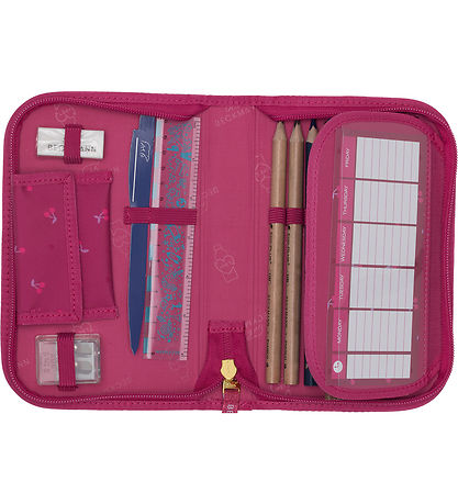 Beckmann Pencil Case w. Contents - Cherry