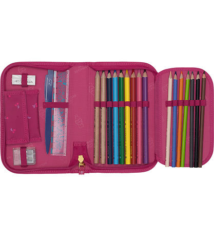 Beckmann Pencil Case w. Contents - Cherry